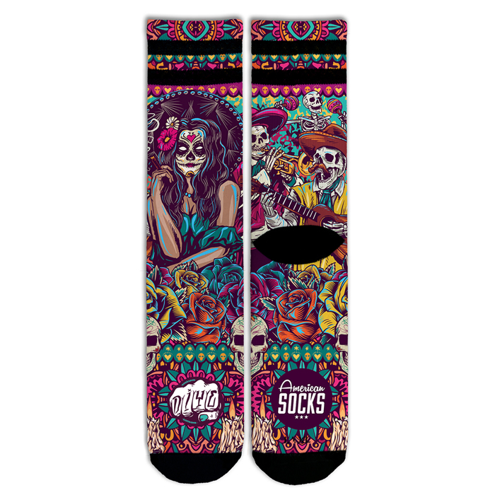 AMERICAN SOCKS Signature Dia De Los Muertos Kaltses - Mid High